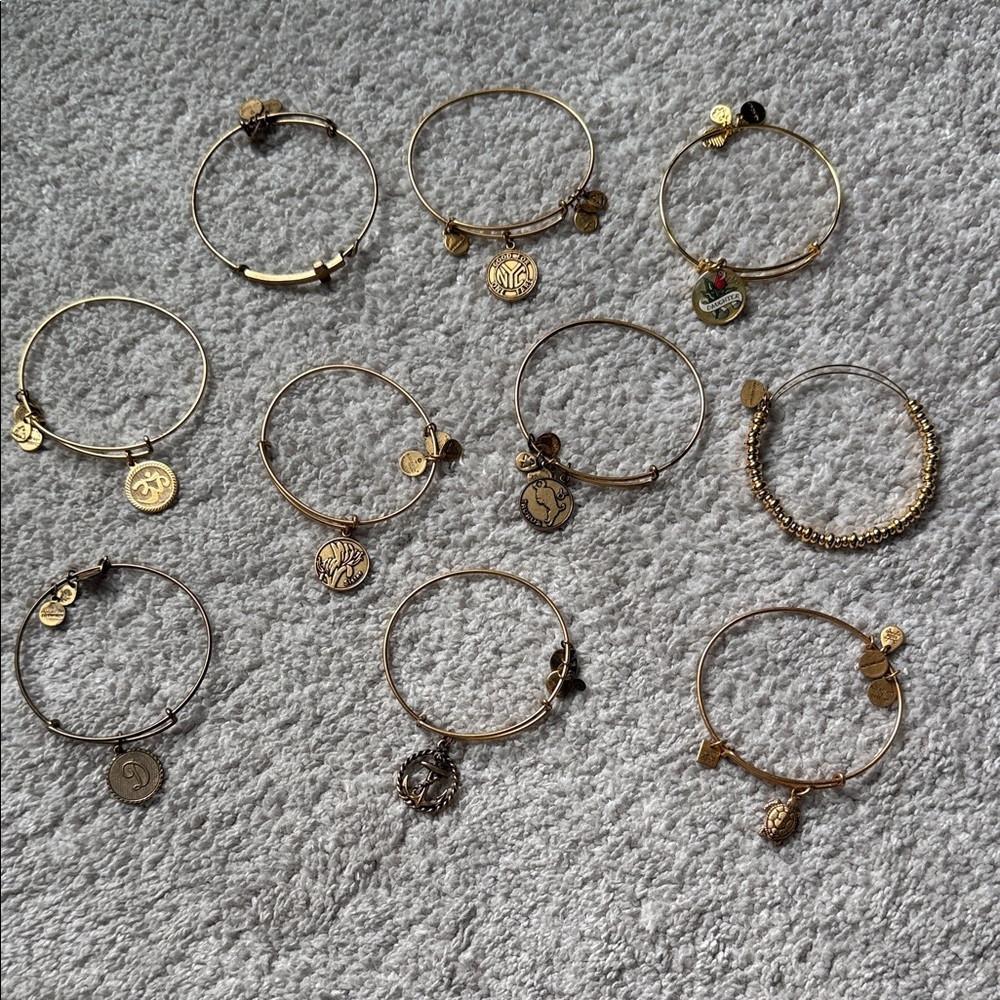 Alex and Ani Gold Charm Bracelet Collection